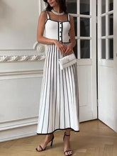 Vintage Straps-Midikleid mit Kontraststreifen